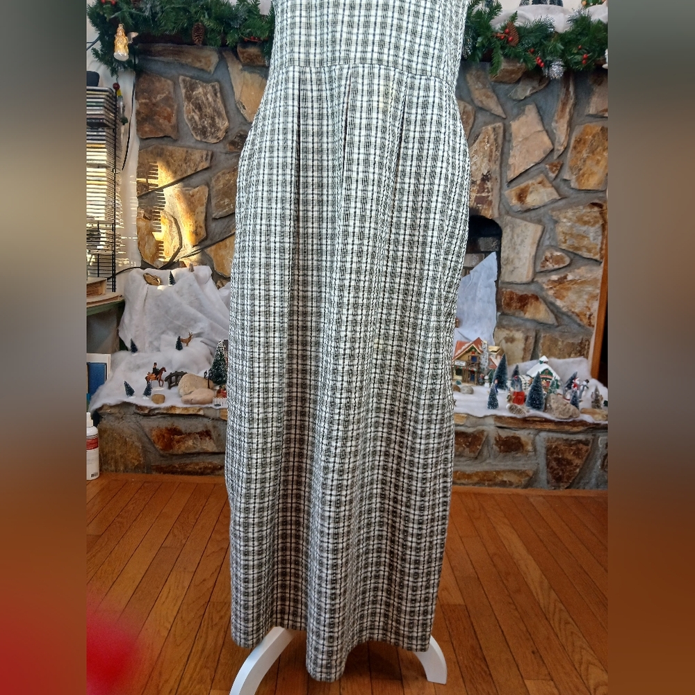 ๐ Bobbie Brooks Elegant Black, White, Cream Checkered Dress Small - Picture 5 of 10